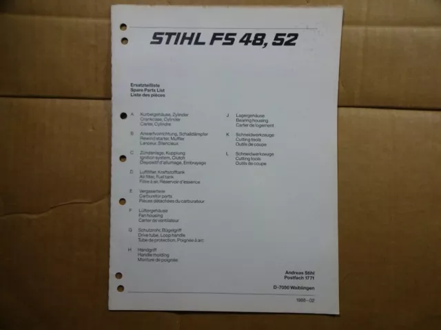 stihl fs85 trimmer parts diagram