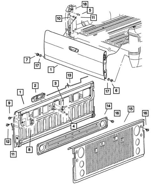 dodge ram tailgate parts diagram