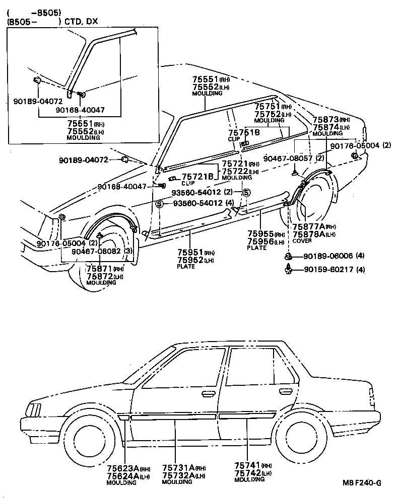 toyota corolla body parts diagram