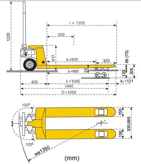 manual pallet jack parts diagram