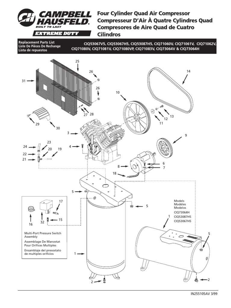 20 gallon campbell hausfeld air compressor parts diagram