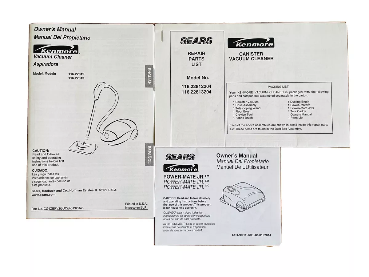 kenmore vacuum model 116 parts diagram