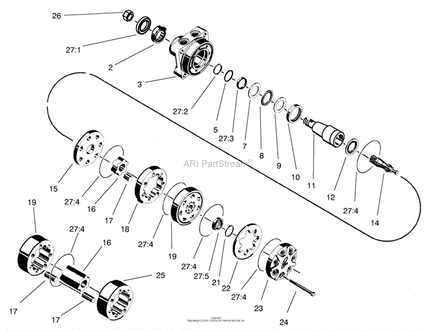 hydraulic motor parts diagram