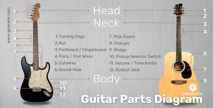 classical guitar parts diagram