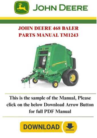 john deere 468 baler parts diagram