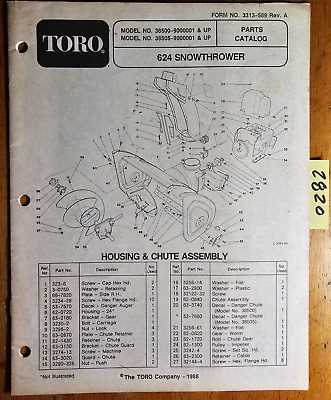 toro 824 snowblower parts diagram