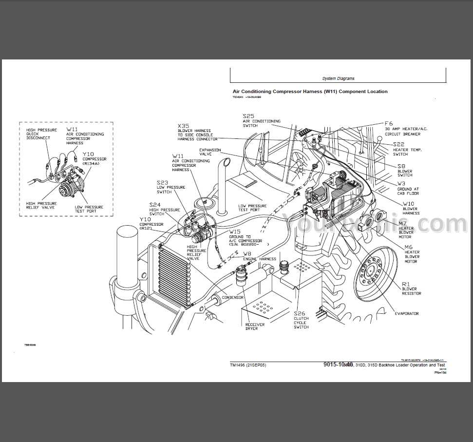 john deere 310d backhoe parts diagram