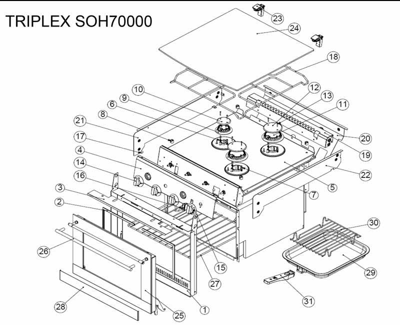 stove parts diagram