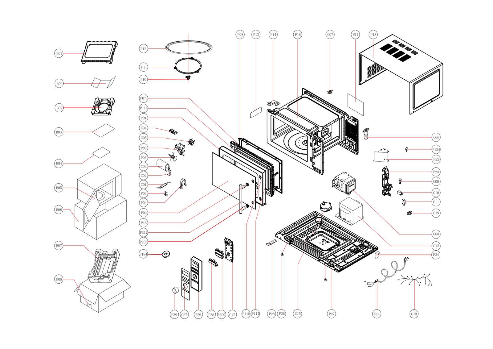 kenmore elite microwave parts diagram