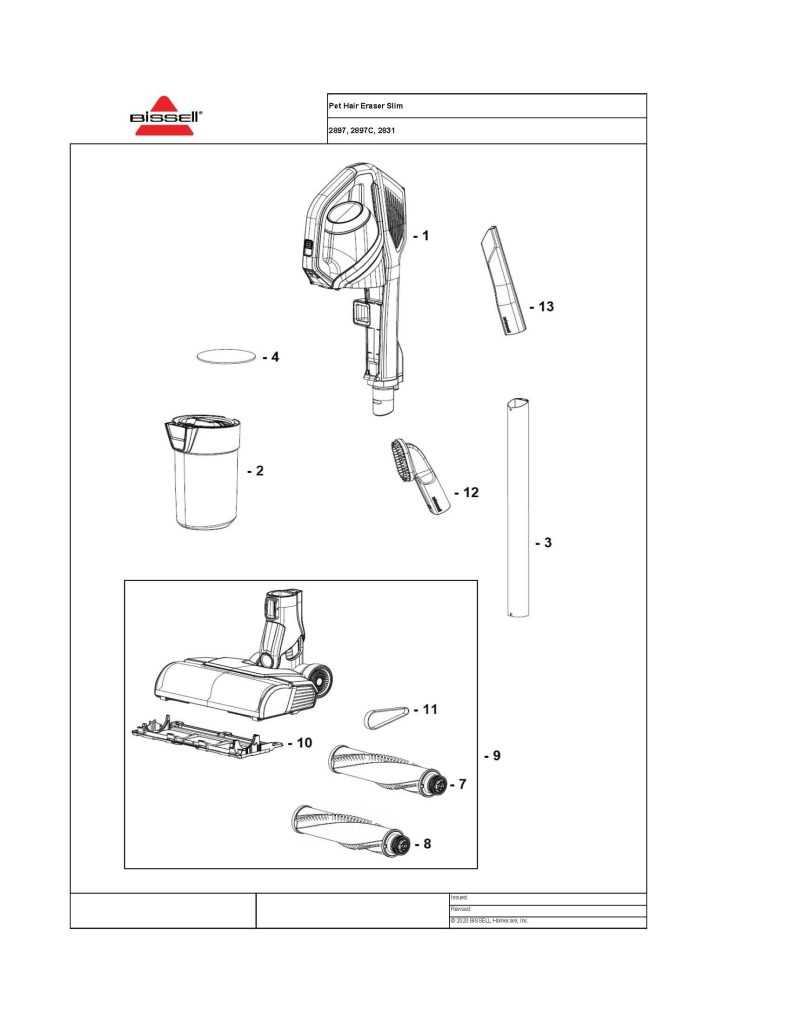 bissell pet hair eraser turbo parts diagram