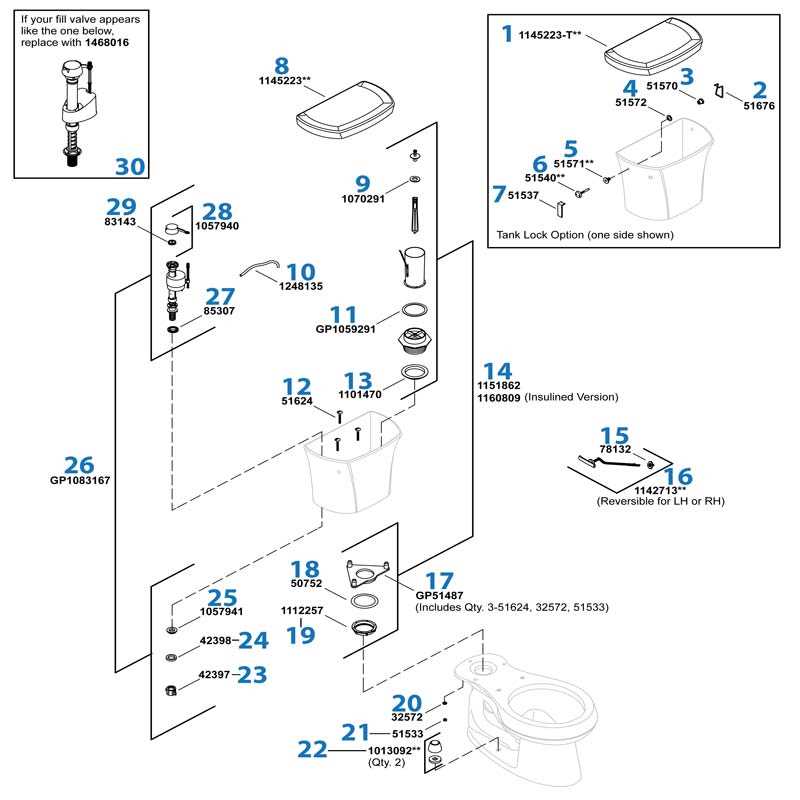 kohler flush valve parts diagram