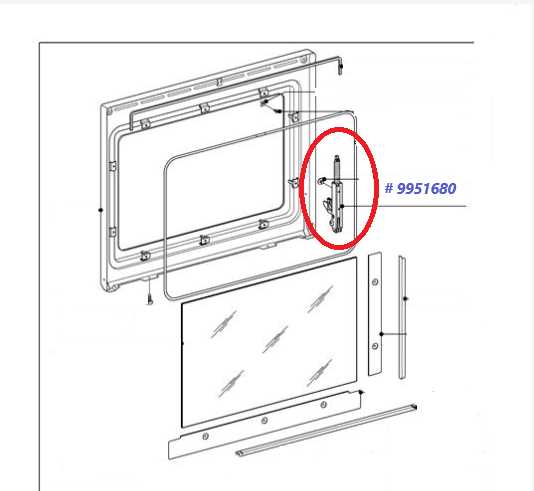 oven door parts diagram