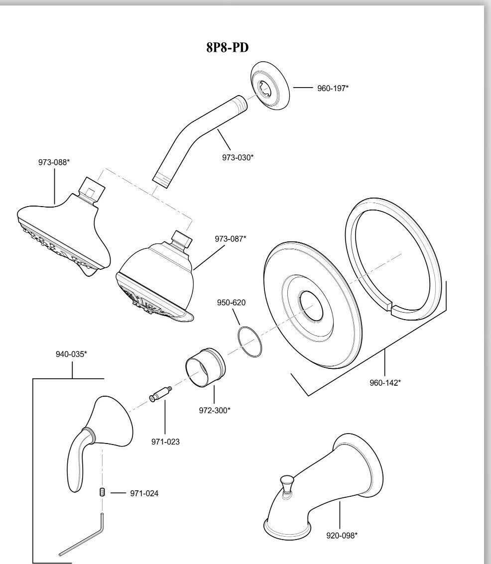 tub faucet parts diagram