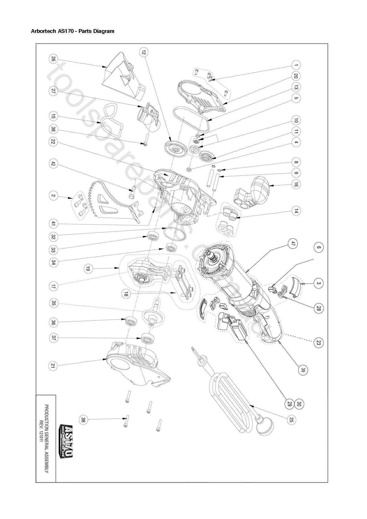 arbortech as160 parts diagram