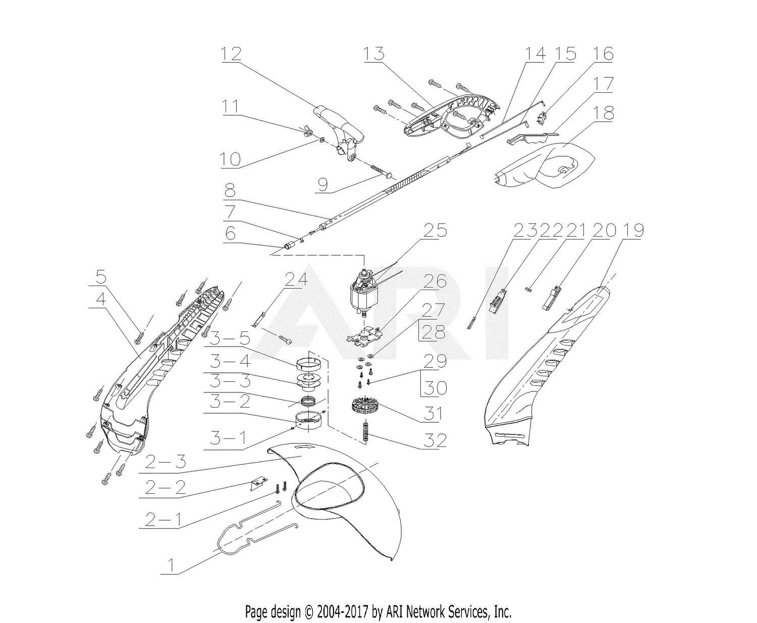 grass trimmer parts diagram