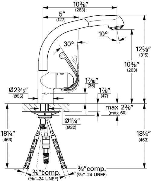 grohe ladylux kitchen faucet parts diagram