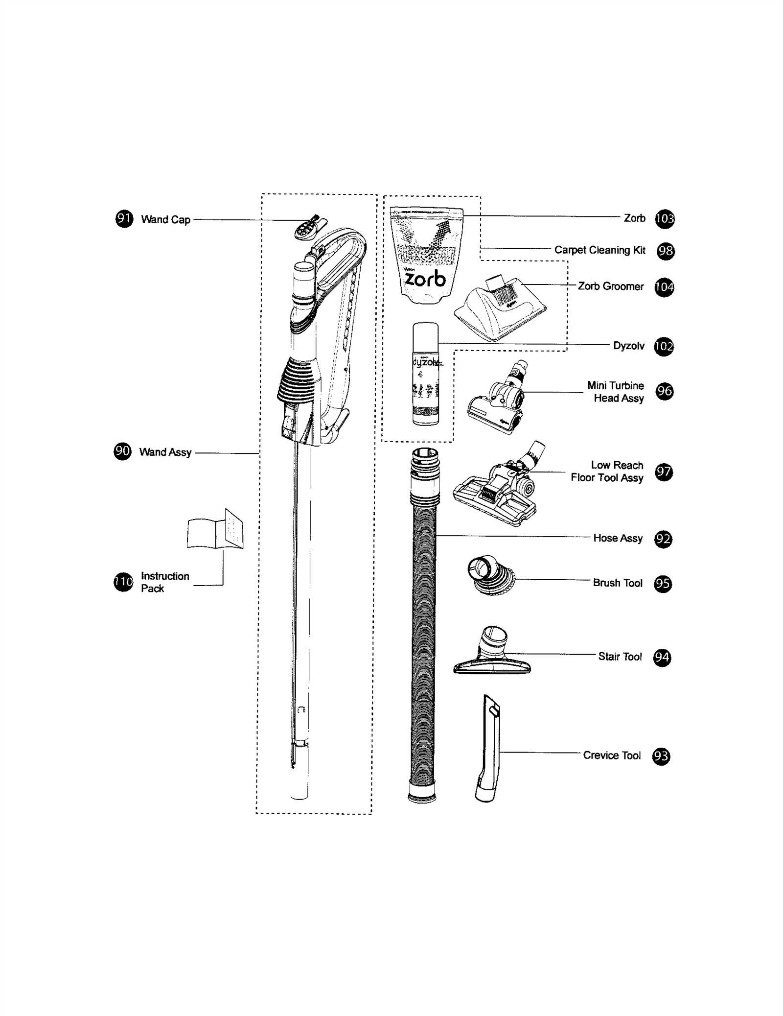 dyson animal vacuum parts diagram