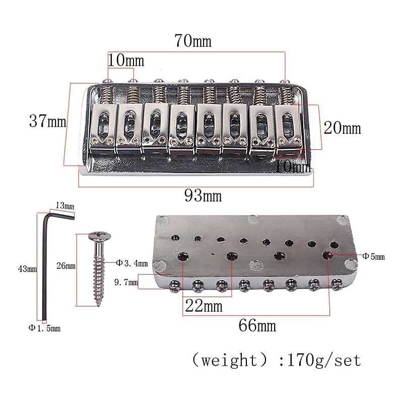 guitar bridge parts diagram