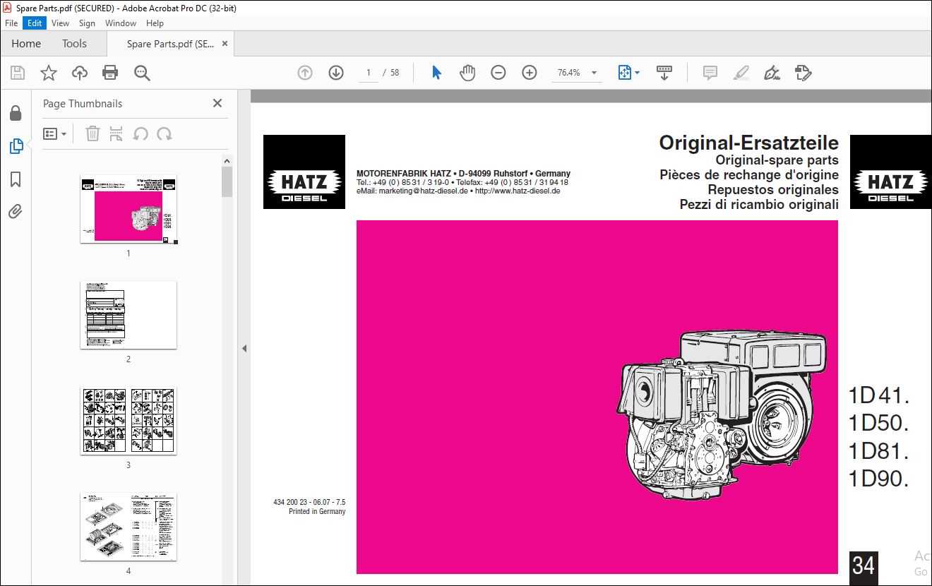 hatz diesel engine parts diagram