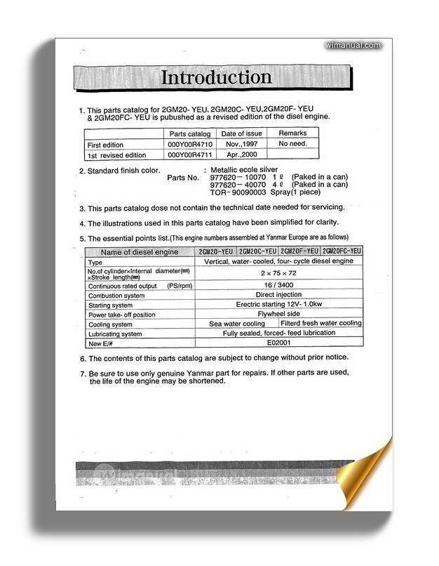 yanmar 2gm parts diagram