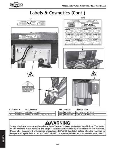 central machinery drill press parts diagram