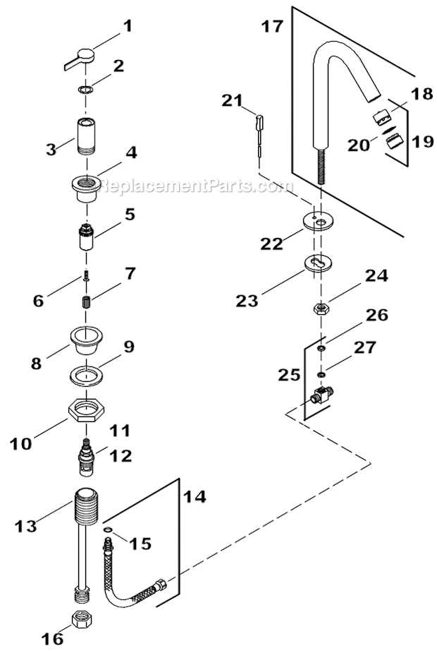 kohler fairfax faucet parts diagram