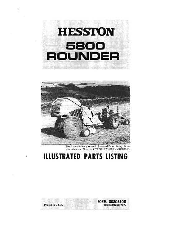 hesston 5500 round baler parts diagram