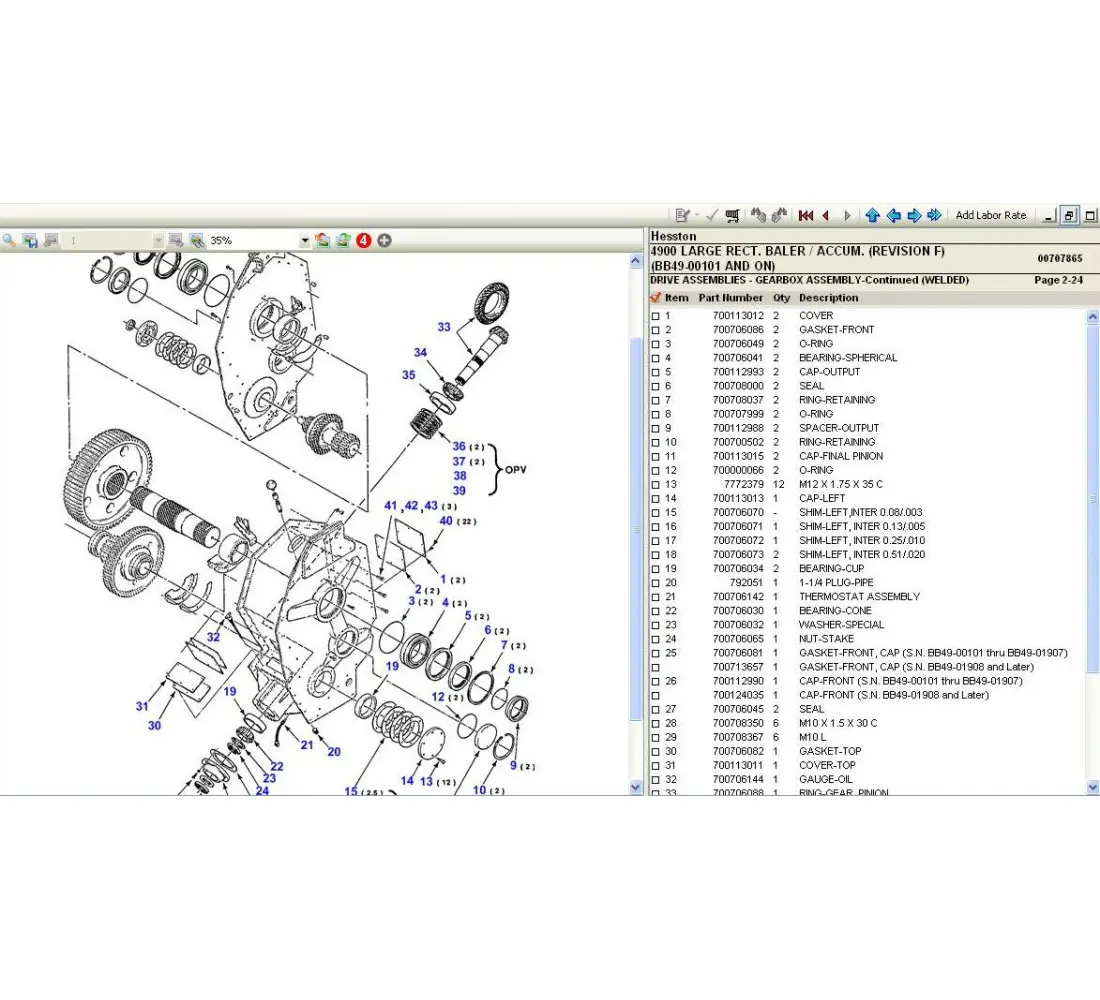 hesston 560 round baler parts diagram