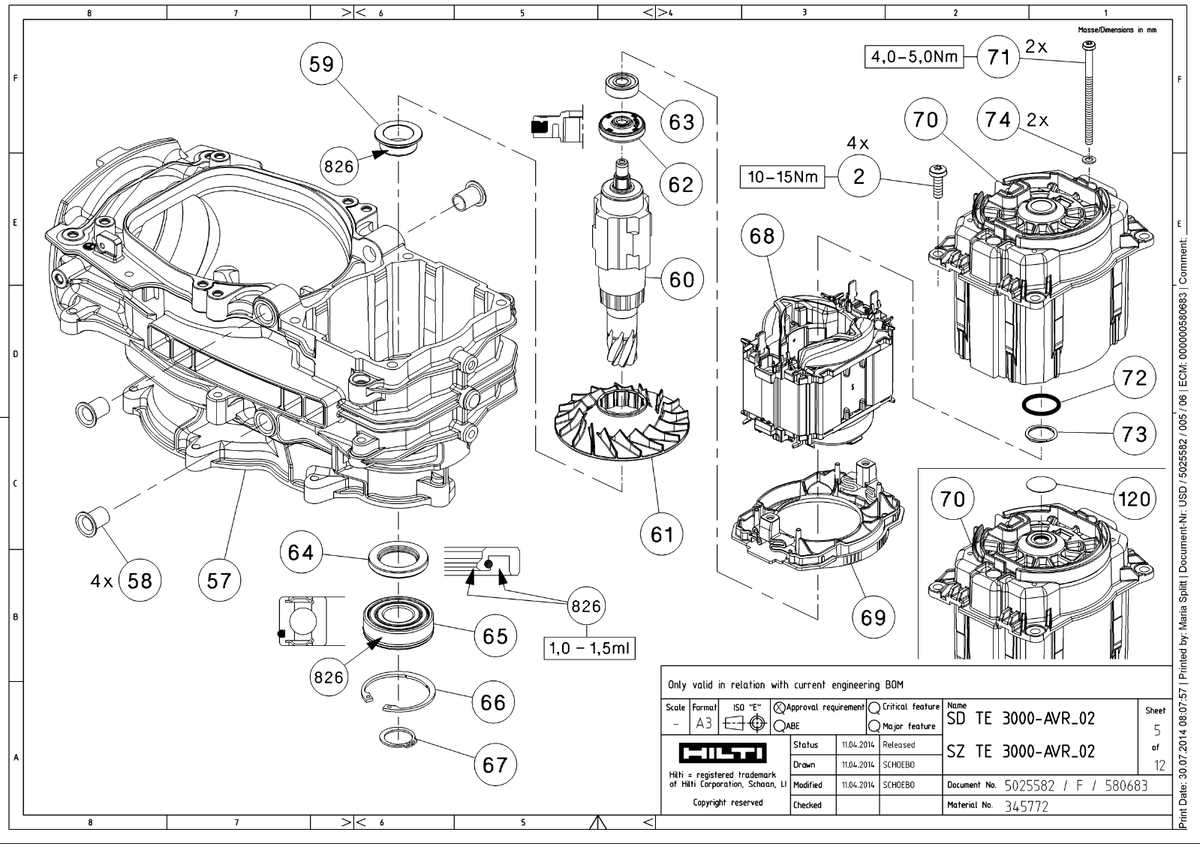 hilti te 3000 avr parts diagram