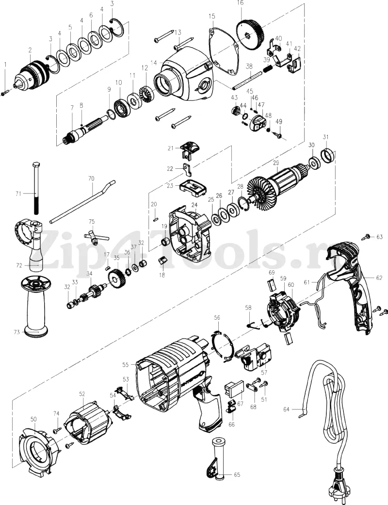 hilti te 75 parts diagram