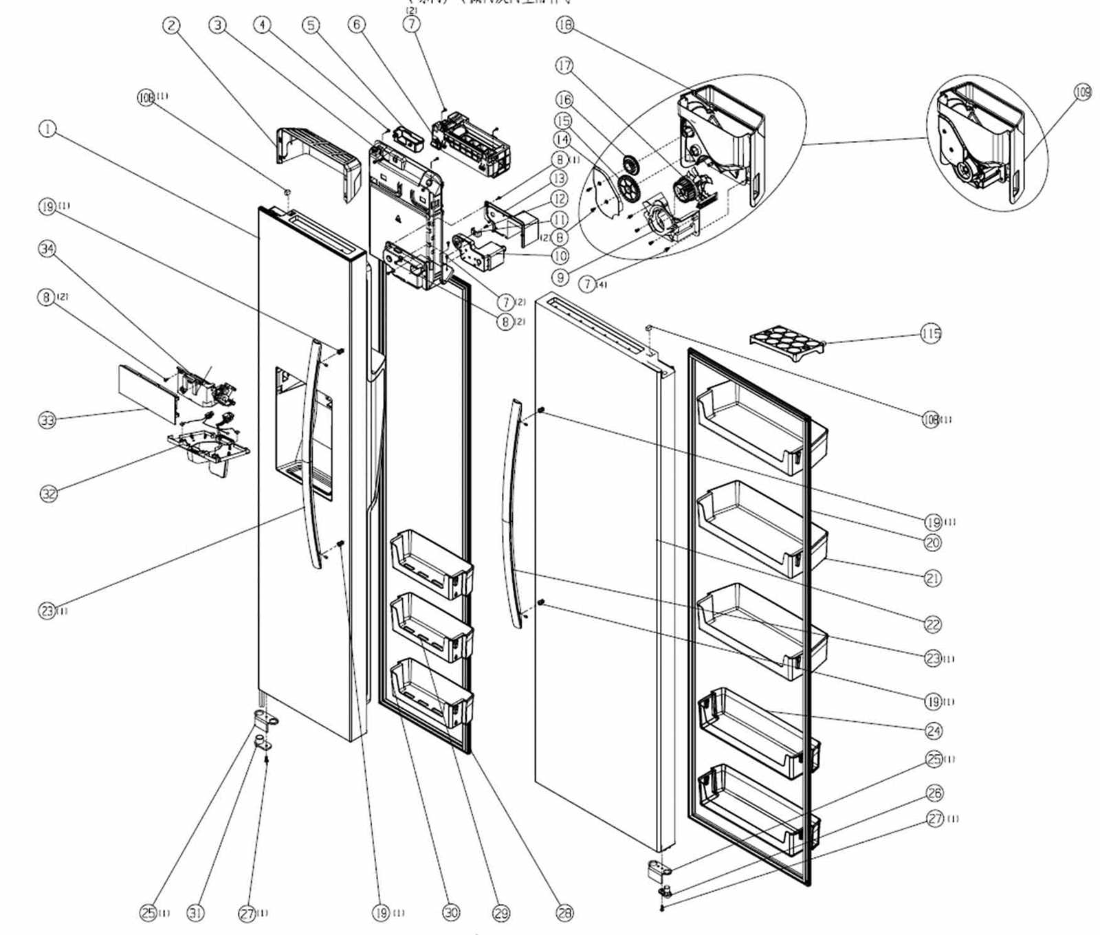 hisense refrigerator parts diagram