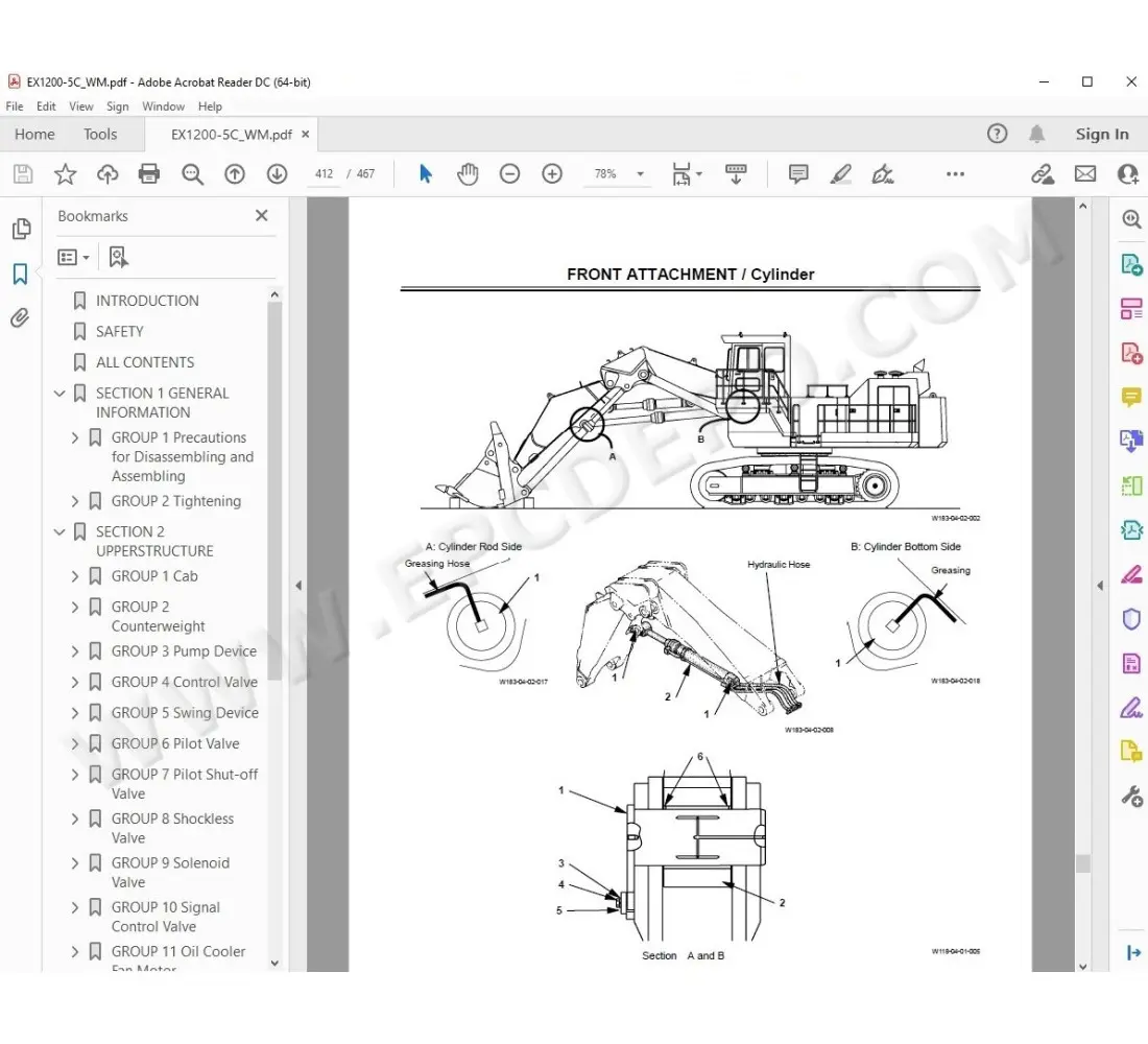 hitachi excavator parts diagram