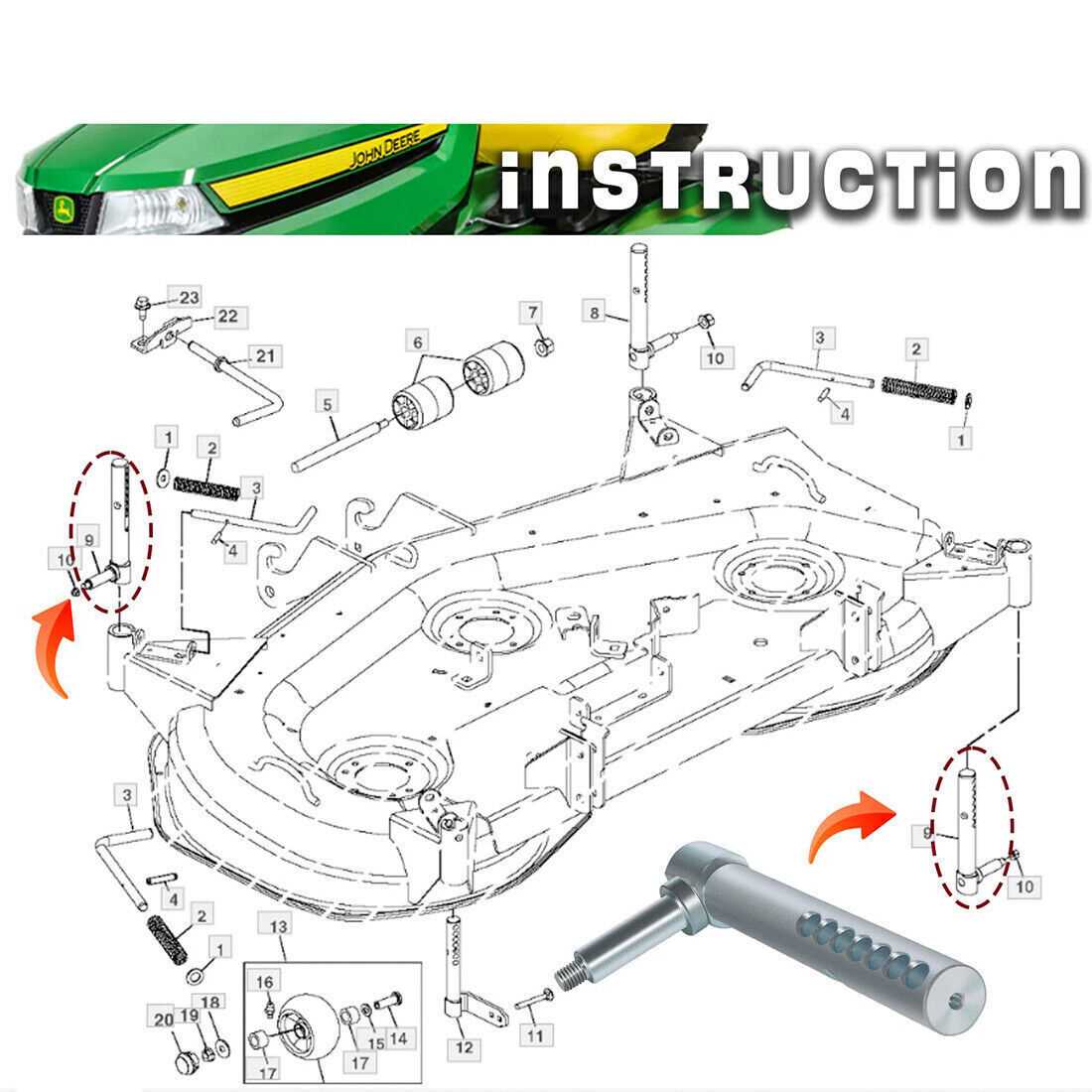 john deere 62c mower deck parts diagram