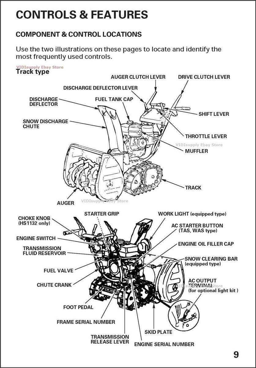 honda snowblower parts diagram