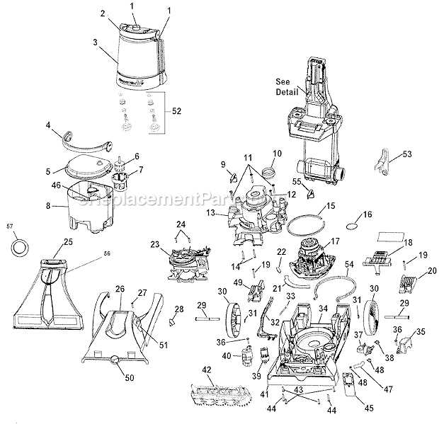 hoover carpet cleaner parts diagram