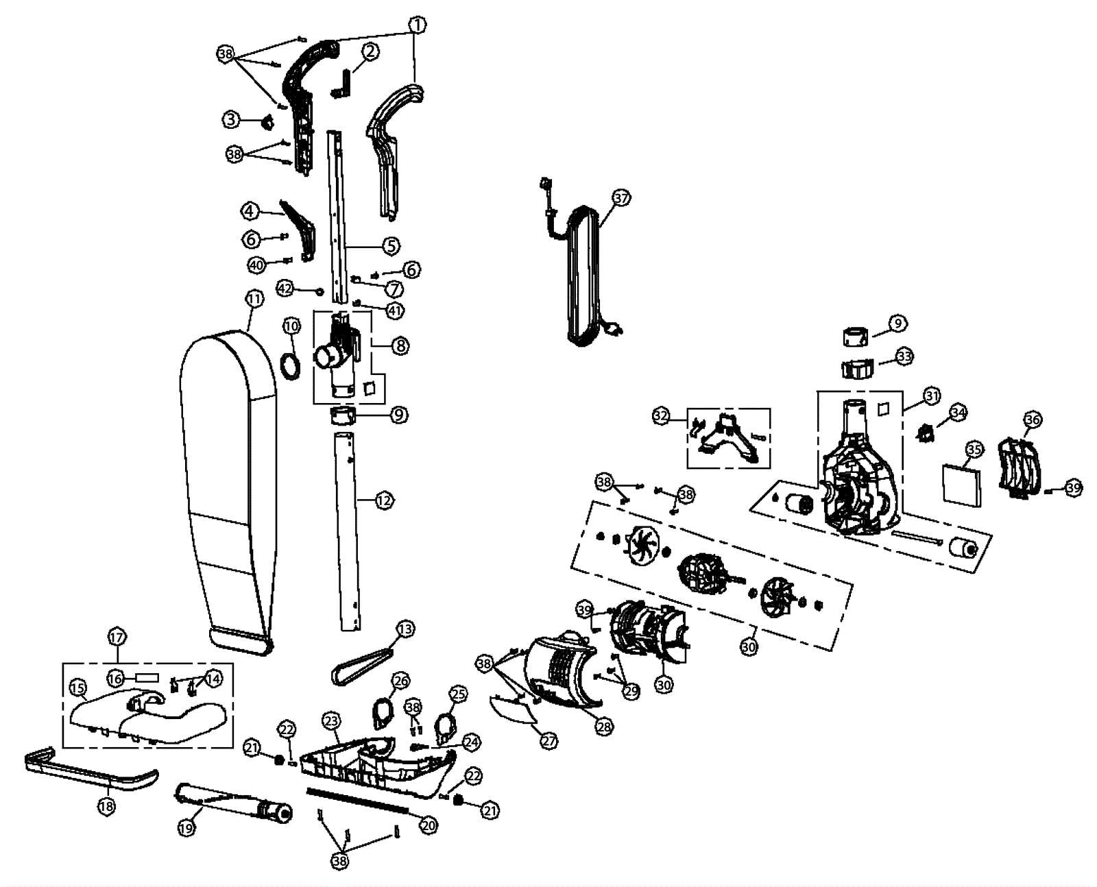 hoover carpet cleaner parts diagram