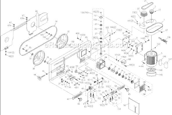 horizontal band saw parts diagram