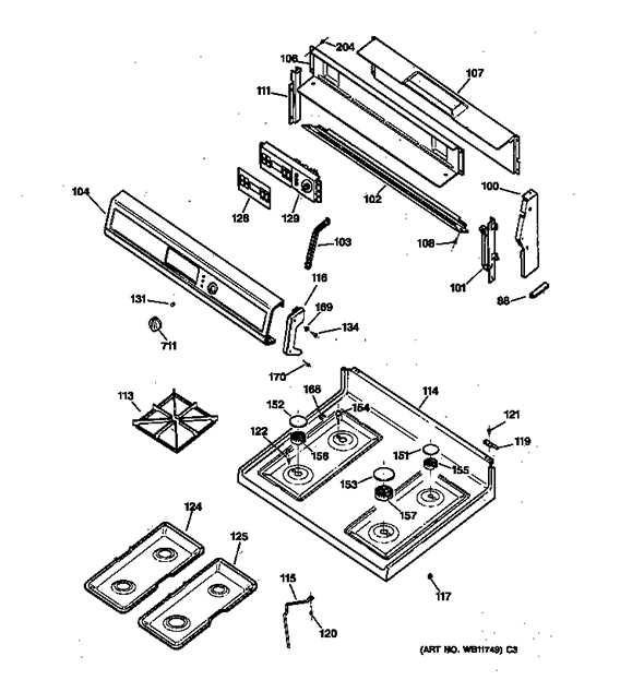 hotpoint gas range parts diagram