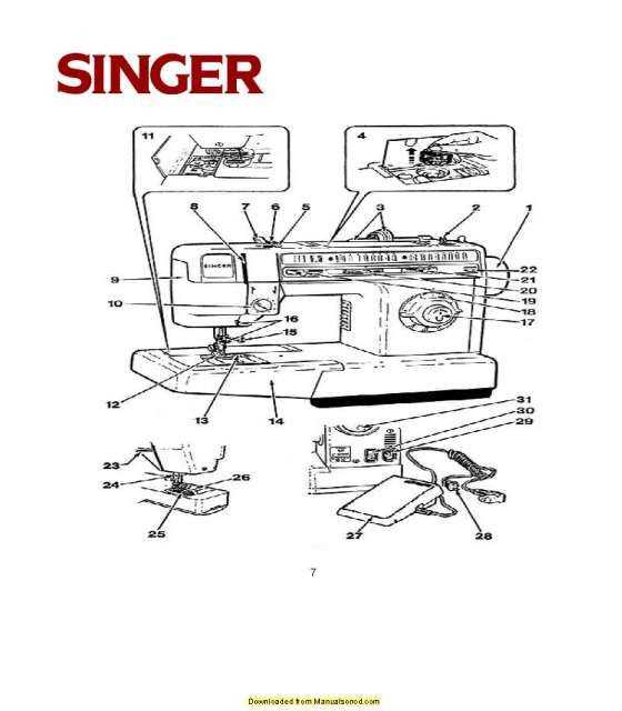 singer 301 parts diagram