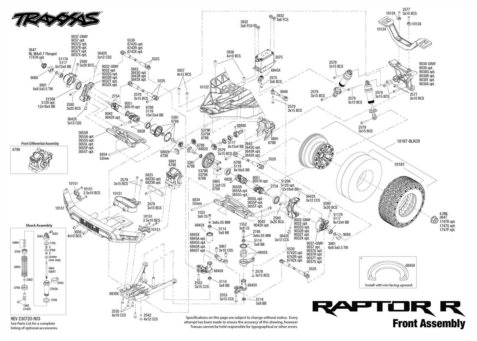 traxxas raptor parts diagram