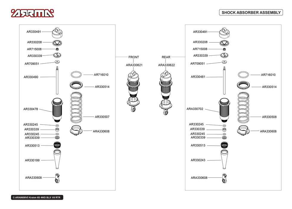 arrma kraton 4s v2 parts diagram