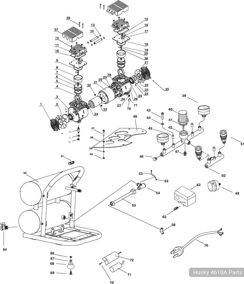 husky air compressor parts diagram