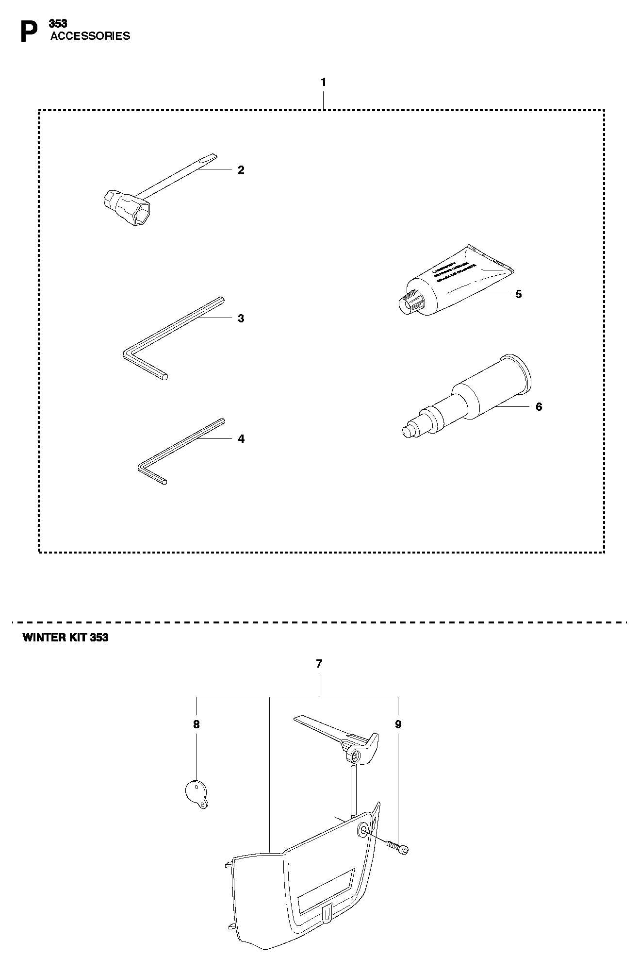 husqvarna 353 parts diagram