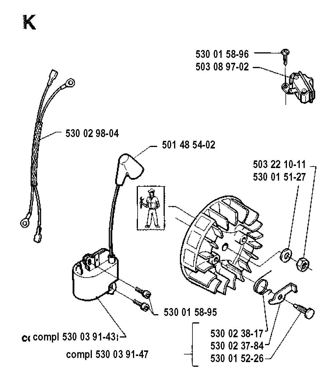 husqvarna 50 chainsaw parts diagram