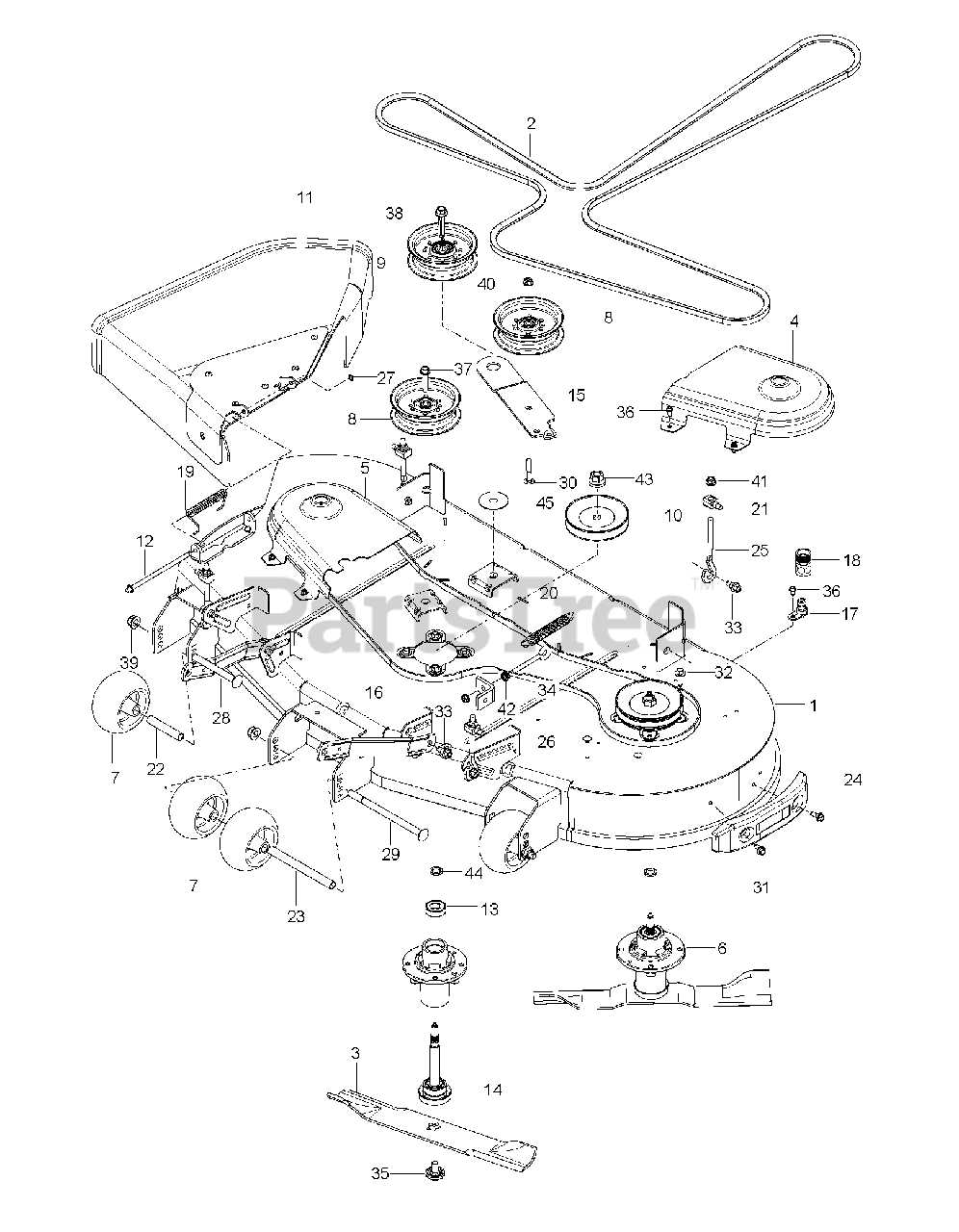 husqvarna 54 inch mower deck parts diagram