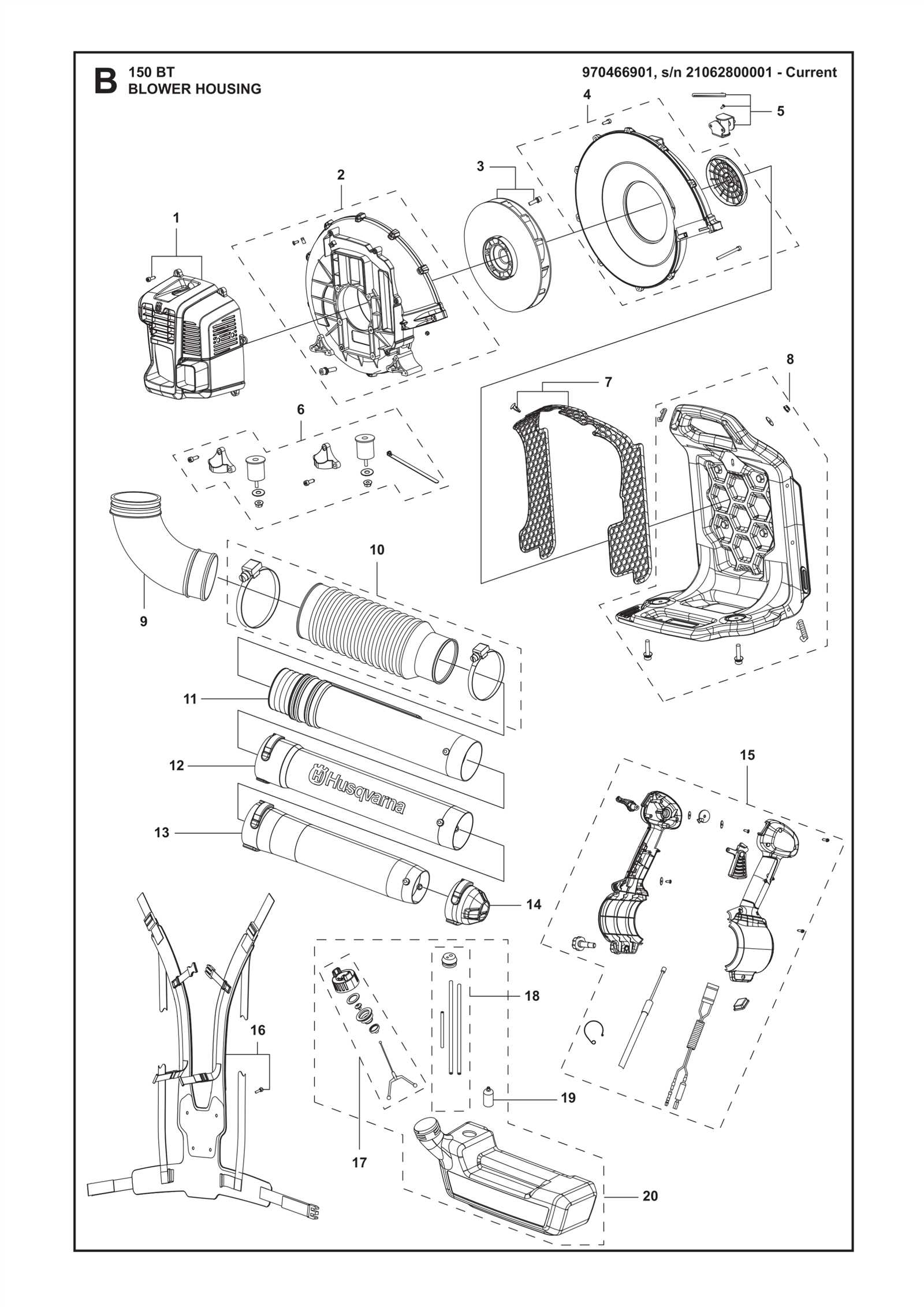 husqvarna blower parts diagram