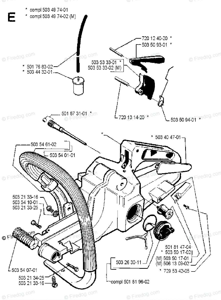 husqvarna model 55 chainsaw parts diagram