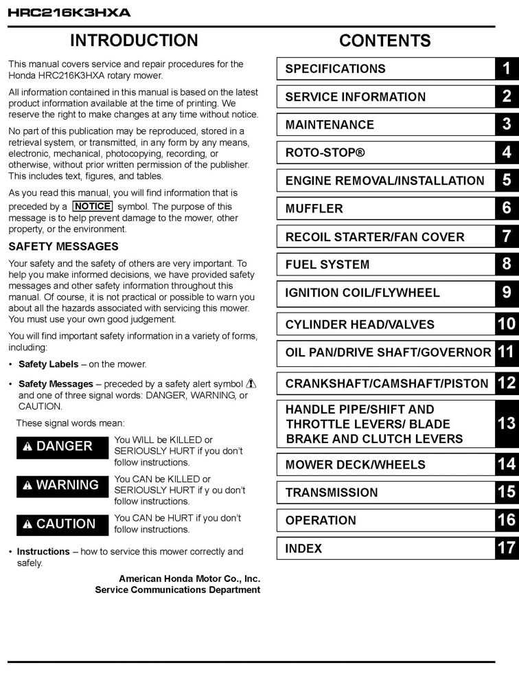 hrc216 parts diagram