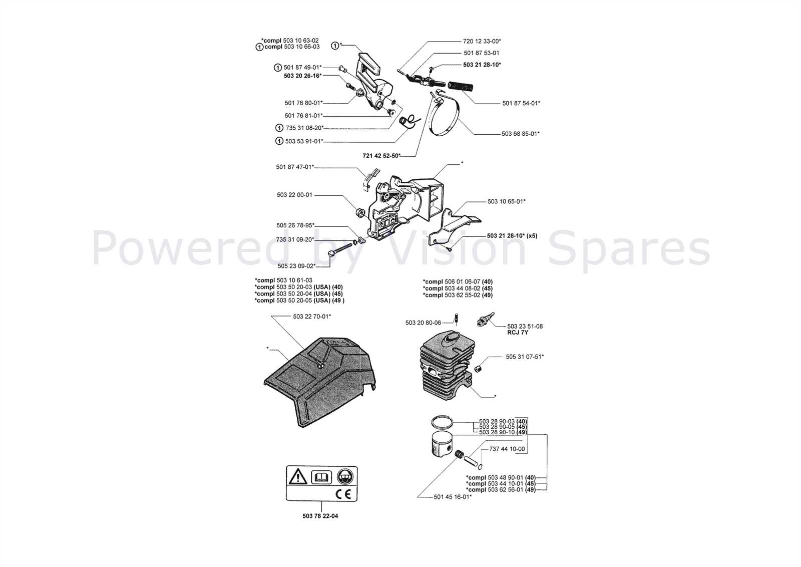 husqvarna model 55 chainsaw parts diagram