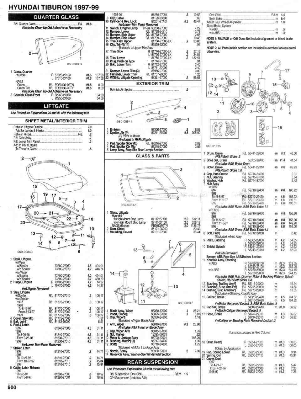 hyundai tiburon parts diagram